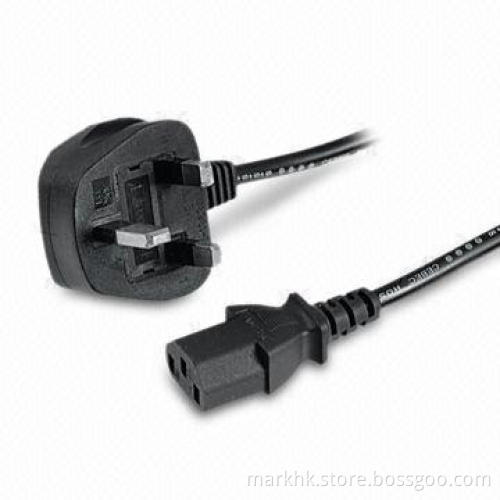 Power Cord in UK Type, Used for Computer Power Connection, with 5A/250V Rated Current/Voltage